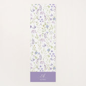 Personalized Purple Floral Yoga Mat Yogamatte (Rückseite)