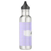 Personalized Purple Gingham Pattern & Custom Name Edelstahlflasche (Links)