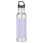 Personalized Purple Gingham Pattern & Custom Name Edelstahlflasche (Rückseite)