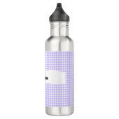 Personalized Purple Gingham Pattern & Custom Name Edelstahlflasche (Rechts)