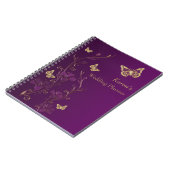 Personalized Purple Gold Butterfly Floral Notebook Notizblock (Linke Seite)