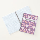 Personalized Purple Heart Daily Journal Custom Notizblock (Innenseite)