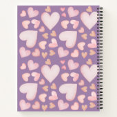 Personalized Purple Heart Daily Journal Custom Notizblock (Rückseite)