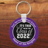 Personalized Purple High School Class of 2022 Schlüsselanhänger (Vorderseite)