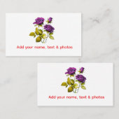 Personalized Purple Rose Business Card | Add Your Visitenkarte (Vorne/Hinten)