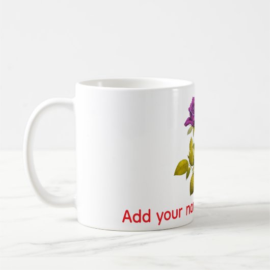 Personalized Purple Rose Mug | Add Your Name, Text Kaffeetasse (Links)