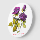 Personalized Purple Rose Wall Clock | Add Your Große Wanduhr (Winkel)