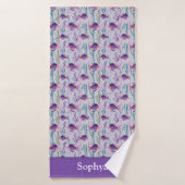Personalized Purple Tropical Fish Badehandtuch (Badehandtuch)