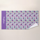 Personalized Purple Tropical Fish Badehandtuch (Badehandtuch)