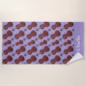 Personalized Purple Violin Strandtuch (Vorderseite)