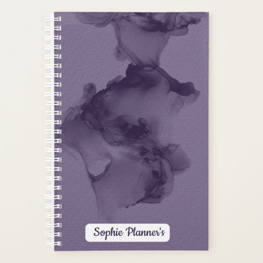 Personalized Purple Watercolor Planner Planer (Vorderseite)