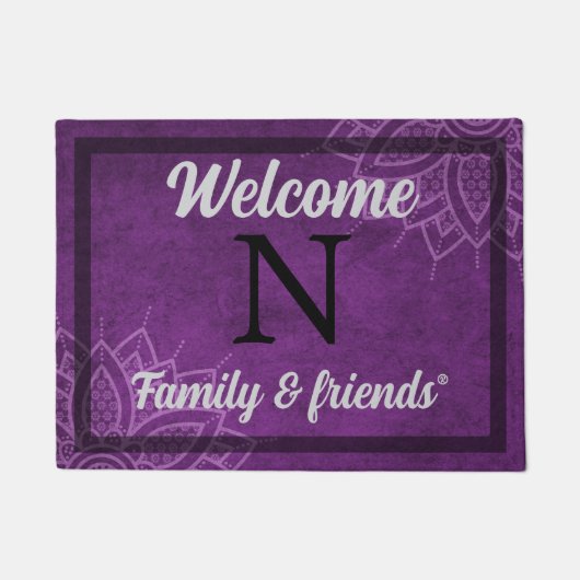 Personalized Purple Welcome Doormat Fußmatte (Vorderseite)
