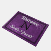 Personalized Purple Welcome Doormat Fußmatte (Schrägansicht)