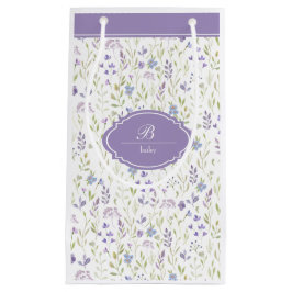 Personalized Purple Wildflower Monogram Kleine Geschenktüte