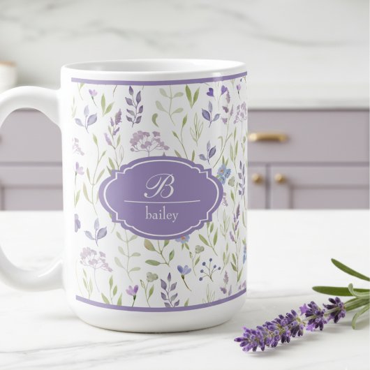 Personalized Purple Wildflower Mug Kaffeetasse