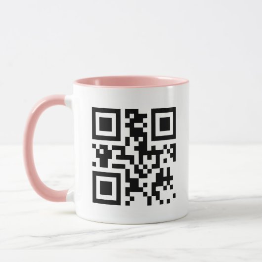 Personalized QR Code Mug with Pink Handle Tasse (Links)