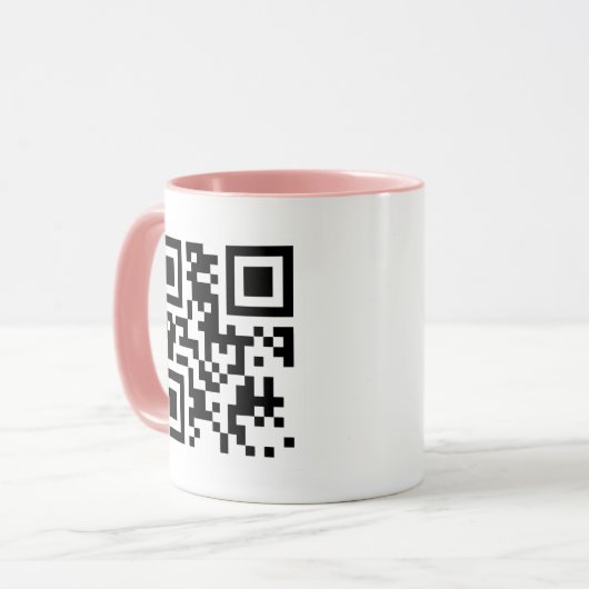 Personalized QR Code Mug with Pink Handle Tasse (Vorderseite Links)
