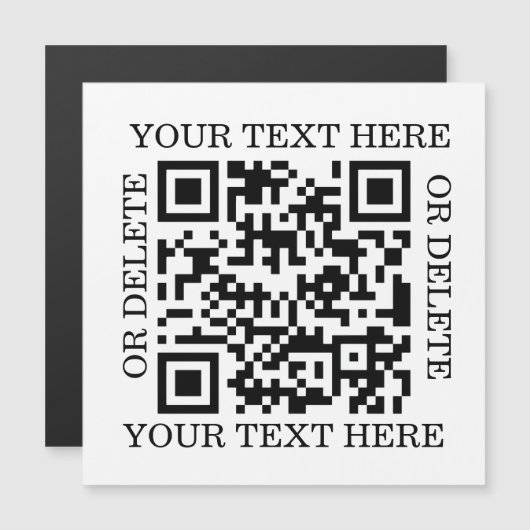 Personalized QR Code To Scan Magnetkarte (Vorne/Hinten)