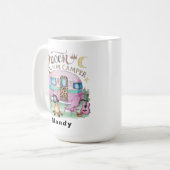 Personalized "Queen of the Camper" Glamping Kaffeetasse (Vorderseite Links)