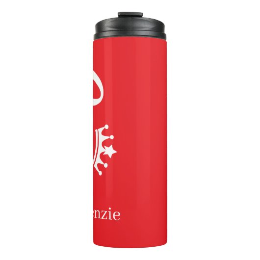 Personalized Queen With Crown Thermosbecher (Vorderseite)