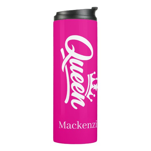 Personalized Queen With Crown Thermosbecher (Nach links gedreht)
