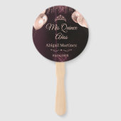 Personalized Quinceañera Hand Fans | Quince Fächer (Vorderseite)