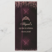 Personalized Quinceañera Menu Card | QUINCEAÑERA Menükarte (Rückseite)