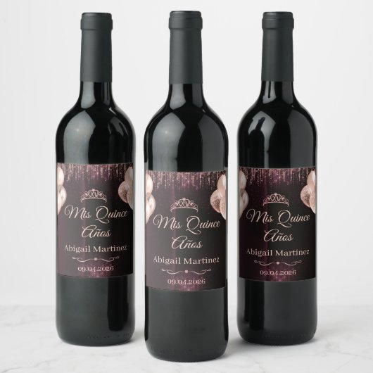 Personalized Quinceañera Wine Bottle Label | Quinc Weinetikett (Flaschen)