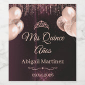 Personalized Quinceañera Wine Bottle Label | Quinc Weinetikett (Einzelnes Label)