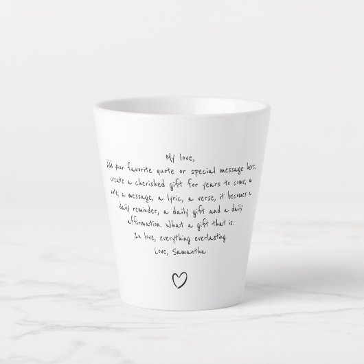 Personalized Quote Handwritten Coffee Tea Milchtasse (Vorderseite)