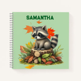 Personalized Raccoon Notebook  Notizblock