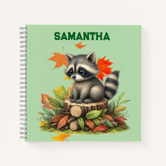 Personalized Raccoon Notebook Notizblock (Vorderseite)