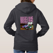 Personalized Race Car Name Number Hoodie (Rückseite)