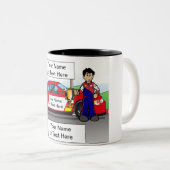 Personalized Race Car, Stock Car - Male Cartoon Co Zweifarbige Tasse (VorderseiteRechts)