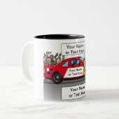 Personalized Race Car, Stock Car - Male Cartoon Co Zweifarbige Tasse (Vorderseite Links)