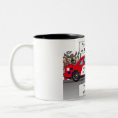 Personalized Race Car, Stock Car - Male Cartoon Co Zweifarbige Tasse (Links)