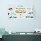 Personalized Race Car Theme Birthday Banner (Messeveranstaltung)