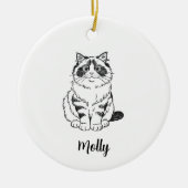 Personalized Ragdoll Cat Christmas Keramik Ornament (Vorne)