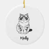 Personalized Ragdoll Cat Christmas Keramik Ornament (Hinten)