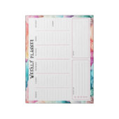 Personalized Rainbow Cloud Border, Weekly Planner Notizblock (Rotiert)