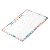 Personalized Rainbow Cloud Border, Weekly Planner Notizblock (angewinkelt)