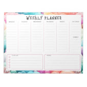 Personalized Rainbow Cloud Border, Weekly Planner Notizblock (Vorderseite)