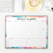 Personalized Rainbow Cloud Border, Weekly Planner Notizblock