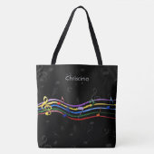 Personalized Rainbow Colored Music Notes Tasche (Vorderseite)