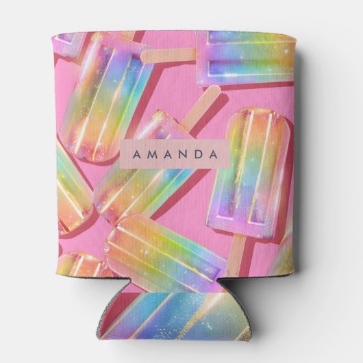 Personalized Rainbow Glitter Popsicle Dreamt Dosenkühler (Rückseite)