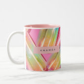 Personalized Rainbow Glitter Popsicle Dreamt Zweifarbige Tasse (Links)