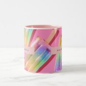 Personalized Rainbow Glitter Popsicle Dreamt Zweifarbige Tasse (Mittel)
