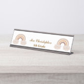 Personalized rainbow Grade Name Teacher Schreibtischnamensplakette (Vorderseite )
