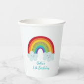 Personalized Rainbow Kids Birthday Custom Name Pappbecher (Vorderseite)