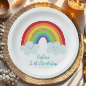 Personalized Rainbow Kids Birthday Custom Name Pappteller